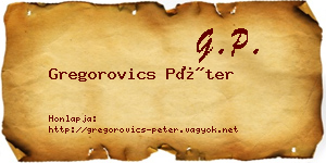 Gregorovics Péter névjegykártya